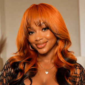 overseas PIXIE WIGS As pic / 16 inches Bequeen Orange Mixed Black Color Bang Style Wave 22 inch Long Customized 100% Human Hair