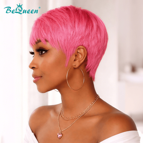 overseas PIXIE WIGS Bequeen Pink Short Cut Pixie Wig