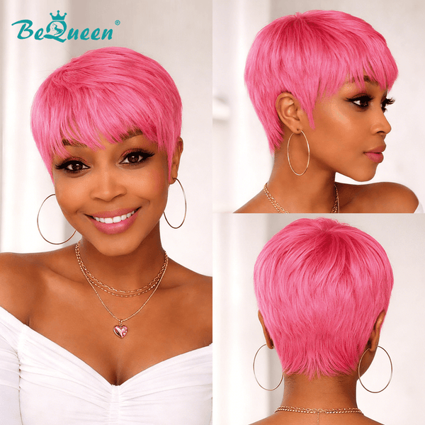 overseas PIXIE WIGS Bequeen Pink Short Cut Pixie Wig