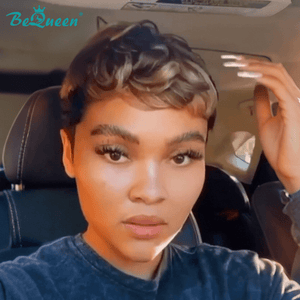 overseas PIXIE WIGS Bequeen Pixie Wave Cut Machine Made Wig (USA)