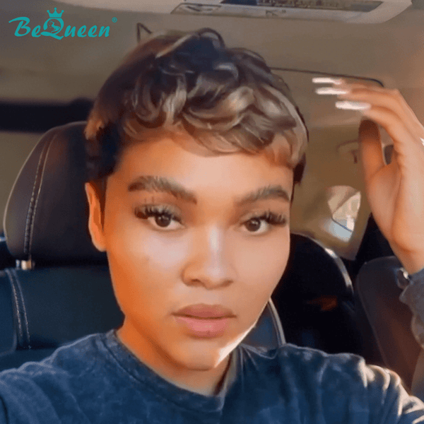 overseas PIXIE WIGS Bequeen Pixie Wave Cut Machine Made Wig (USA)