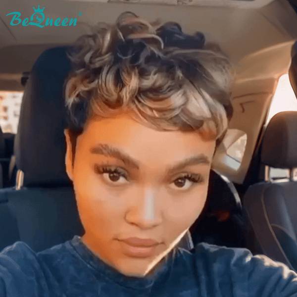overseas PIXIE WIGS Bequeen Pixie Wave Cut Machine Made Wig (USA)