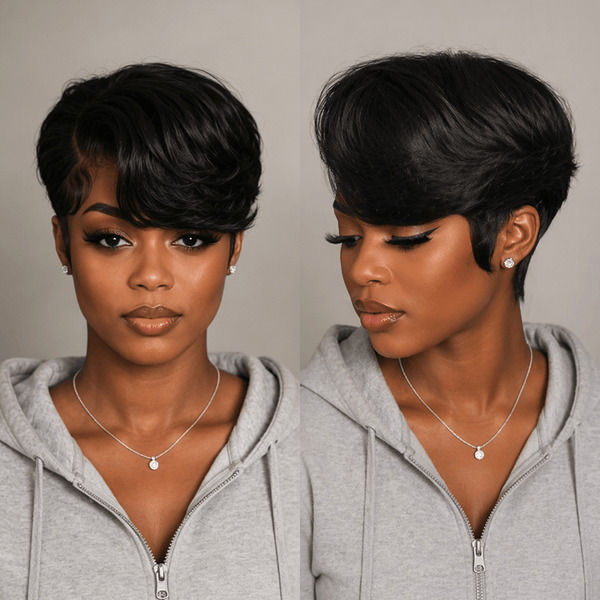 overseas PIXIE WIGS Black Bequeen Red Side Part Frontal Lace Wig(2 Colors)