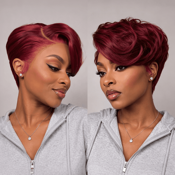 overseas PIXIE WIGS Red Bequeen Red Side Part Frontal Lace Wig(2 Colors)