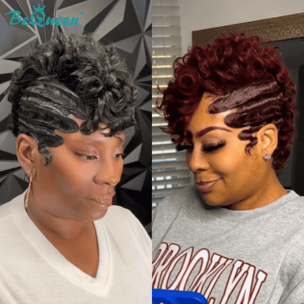 overseas PIXIE WIGS Bequeen Retro Special Made Pixie Short Cut Wig