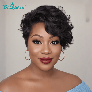 overseas PIXIE WIGS Bequeen Sexy Side Part Fashion Wave Pixie Lace Wig