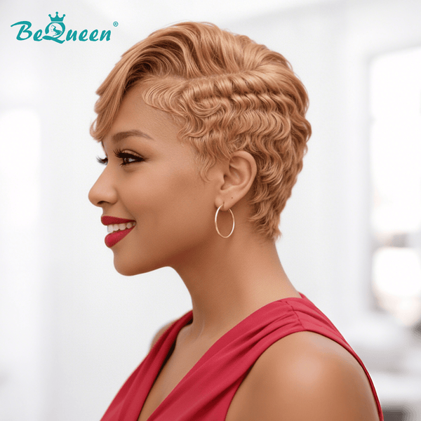 overseas PIXIE WIGS Bequeen Sexy Side Part Wave Pixie Lace Wig