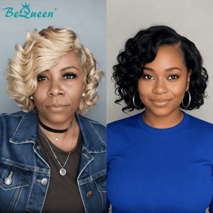 overseas PIXIE WIGS Bequeen Side Part Water Wave Glueless Lace Wig