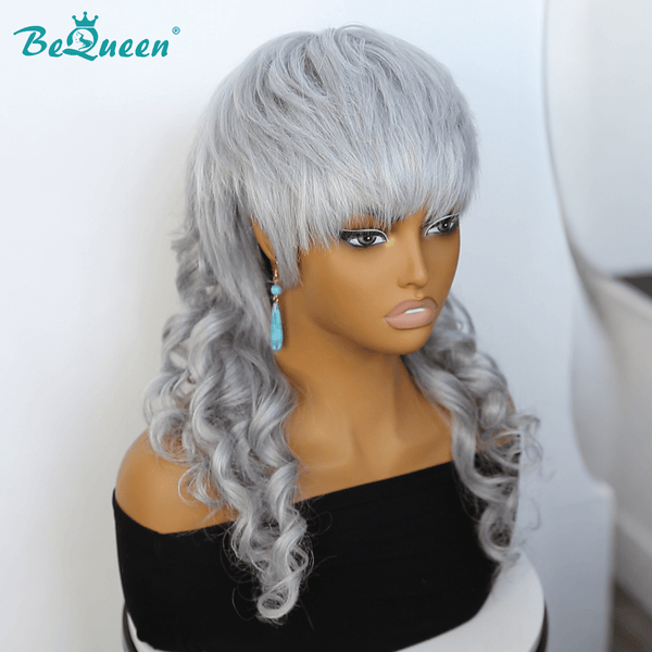 overseas Mullet Wig Bequeen Silver Tones Mullet Glueless Wig