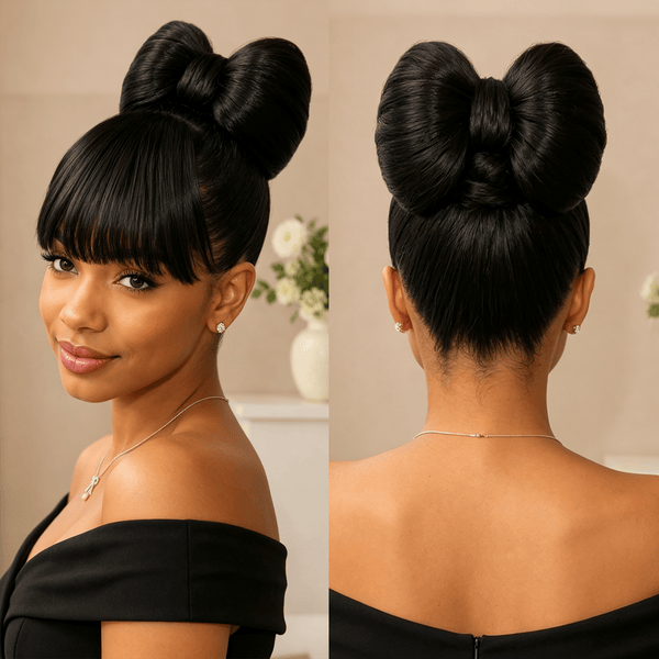 overseas Workout Wig Bequeen Sleek Bowknot Style Updo 100% Human Hair Wig
