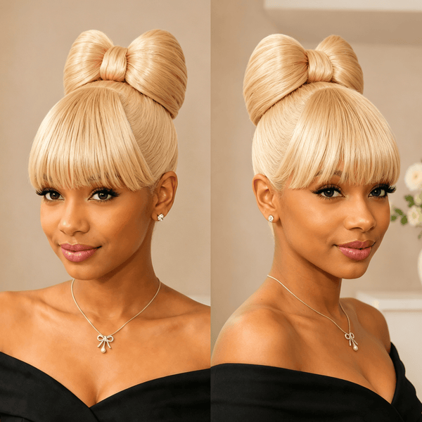 overseas Workout Wig Bequeen Sleek Bowknot Style Updo 100% Human Hair Wig