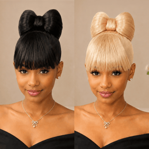 overseas Workout Wig Bequeen Sleek Bowknot Style Updo 100% Human Hair Wig