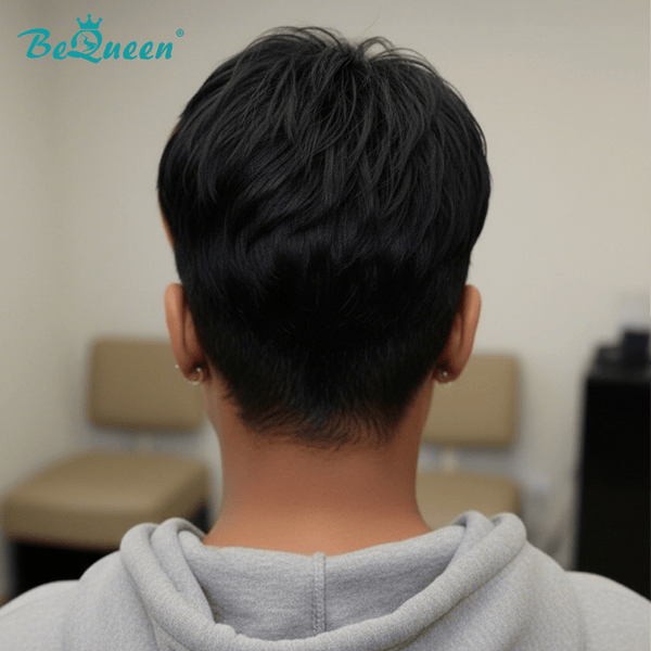 overseas PIXIE WIGS Bequeen Special Highlight Made Pixie Cut Wig