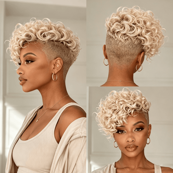 overseas TOPPER & MOHAWK Bequeen Summer #613 Color Side Part Finger Wave Machine Made Topper