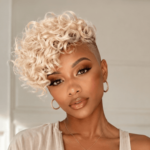 overseas TOPPER & MOHAWK Bequeen Summer #613 Color Side Part Finger Wave Machine Made Topper