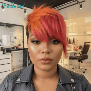 overseas TOPPER & MOHAWK Bequeen Sunset Red Side Part Topper