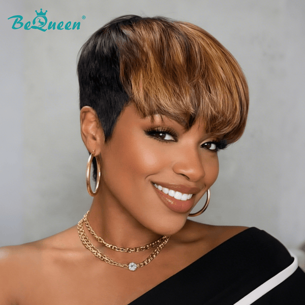 overseas PIXIE WIGS Bequeen Two-color  Short Cut Pixie Wig