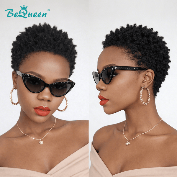 overseas PIXIE WIGS Black Bequeen Vibrant Afro Elegance Pixie Wig