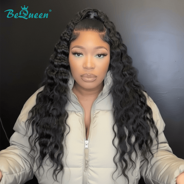 overseas Workout Wig Bequeen Vintage 1B Long Curl Ponytail Lace Wig
