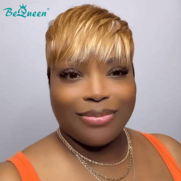 overseas PIXIE WIGS Bequeen Warm Honey Blonde Pixie Wig
