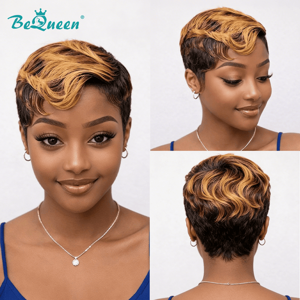 overseas PIXIE WIGS Bequeen Yellow Pixie Cut Wig Special Style