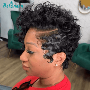 overseas PIXIE WIGS BequeenRetro Spiral Cut Pixie Lace Wig