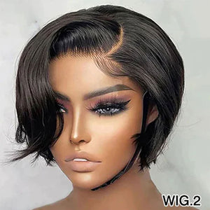 BEQUEEN 1B Straight 13*4 lace Short Wig 100% Human Hair BeQueenWig