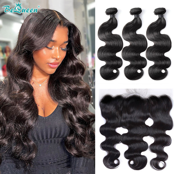 BEQUEEN Body Wave 3 Bundles With HD 13X6 Lace Frontal BeQueenWig