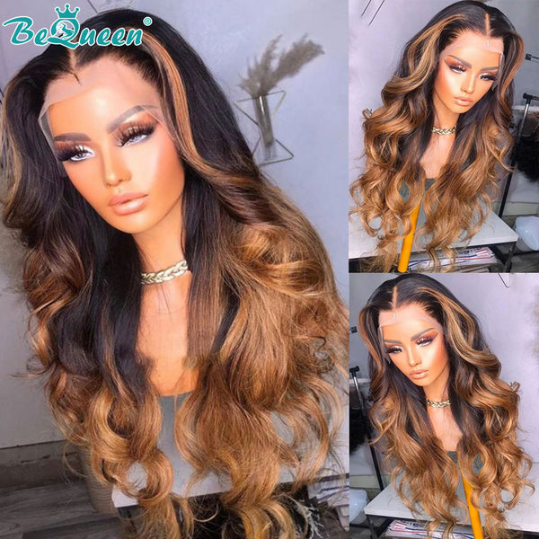 BEQUEEN 1BMIX30 Body Wave 5x5 Lace Closure Wig 100% Human Hair Wig For Black Women BeQueenWig