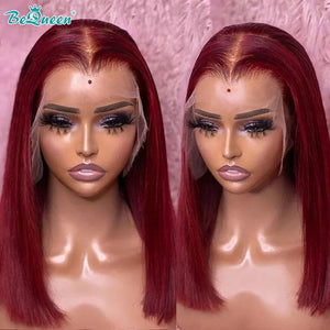 BEQUEEN 13x4 Lace Front Wig Straight 99J Bob Wig BeQueenWig