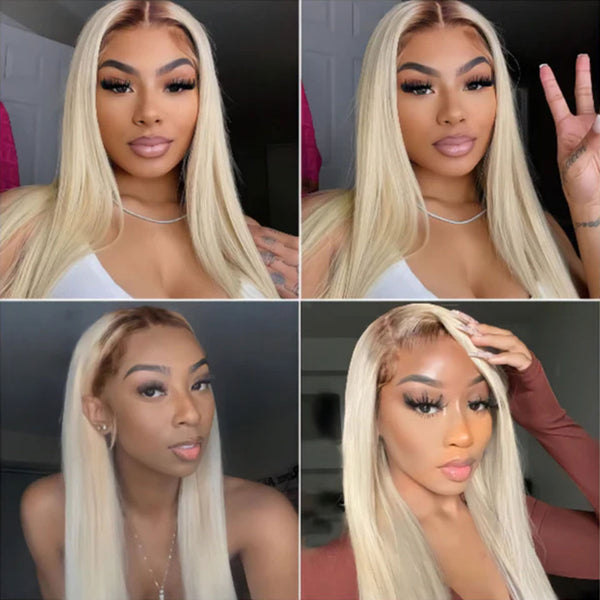 BEQUEEN T4/613 Straight 13X4 Lace Frontal Wig Human Hair Wig BeQueenWig