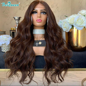 BEQUEEN #4 Body Wave 13X4 Lace Frontal Wig Human Hair Wig BeQueenWig