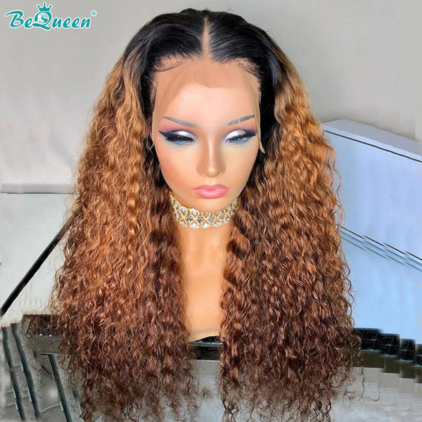 BEQUEEN Pre-Plucked Deep Wave 4/27 13X6X1 Lace Wig 100% Human Hair Wig BeQueenWig