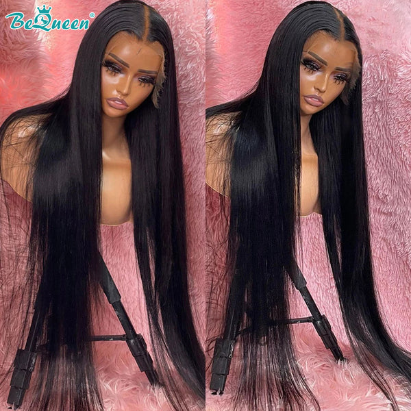 BEQUEEN Undetectable HD Straight 13x4 Lace Frontal Wig 100% Human Hair Wig BeQueenWig