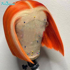 BEQUEEN 13x4 Lace Front Wig Straight Orange 613 Bob Wig BeQueenWig