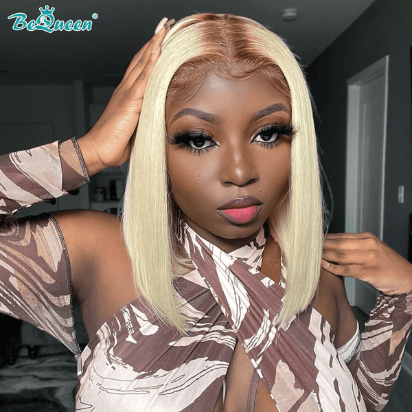 BEQUEEN 4x4 Straight T4#/613 Short BOB Closure Wigs BeQueenWig