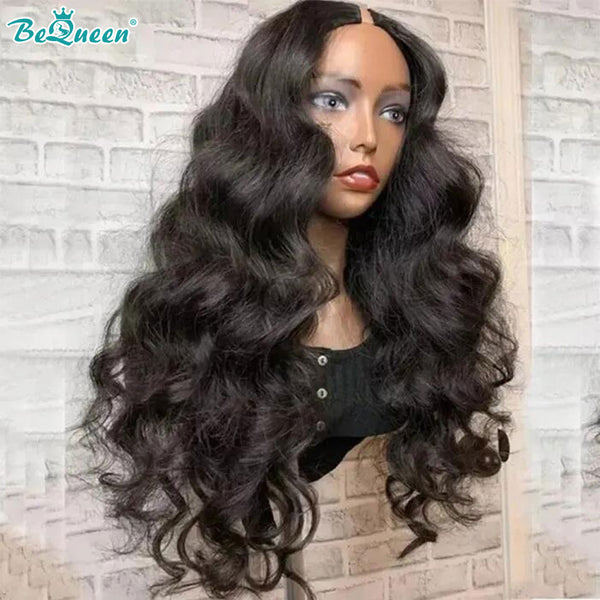 BeQueen Loose Wave V-Part Human Hair Wig No Leave Out Glueless BeQueenWig