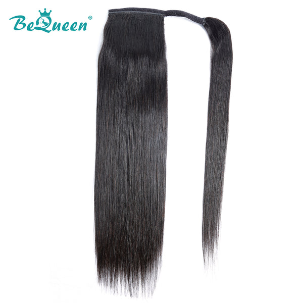 BEQUEEN Straight Clip In Ponytail Human Hair Extensions Bequeen Office Store