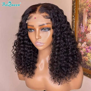 BEQUEEN 4x4 Curly Wave Short BOB Closure Wigs 100% Human Hair Wigs BeQueenWig