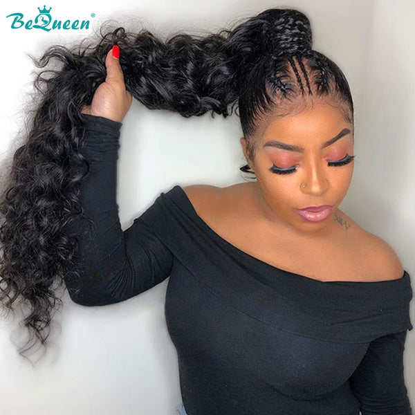 BEQUEEN 100% Human Hair Pre-Plucked Loose Wave 360 Lace Frontal Wig BeQueenWig