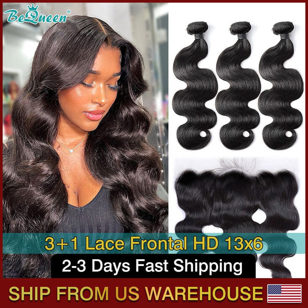 BEQUEEN Body Wave 3 Bundles With HD 13X6 Lace Frontal BeQueenWig