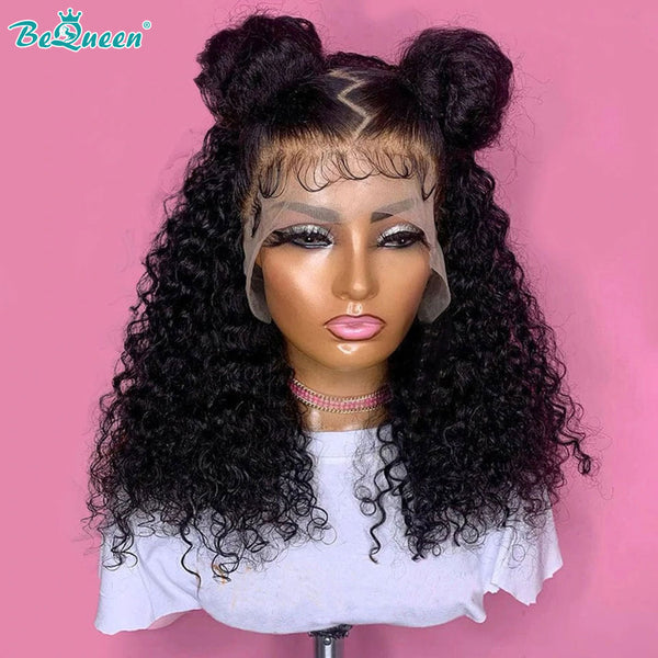 BEQUEEN 13x4 Lace Front Wig  Curly Wave Bob Wig 100% Human Hair BeQueenWig