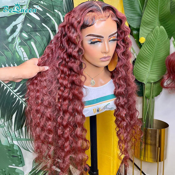 BEQUEEN 1B99J Natural Wave 13X4 Lace Frontal Wig Human Hair Wig BeQueenWig