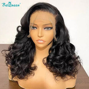 BEQUEEN Bob Wig 13x4 Lace Front Wig Loose Wave 100% Human Hair BeQueenWig