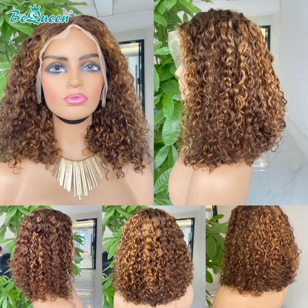 BEQUEEN 13x4 Lace Front Wig P4/27 Curly Wave Bob Wig BeQueenWig