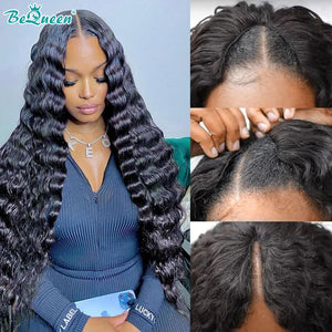 BeQueen Natural Wave V-Part Human Hair Wig No Leave Out Glueless BeQueenWig
