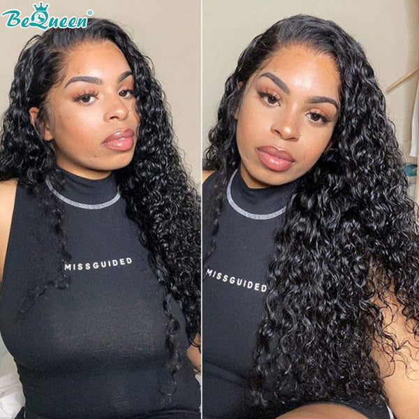 BEQUEEN Water Wave 13X4 Lace Frontal Wig Human Hair Wig BeQueenWig