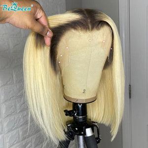 BEQUEEN 13x4 Lace Front Wig 1B613 Straight Bob Wig BeQueenWig