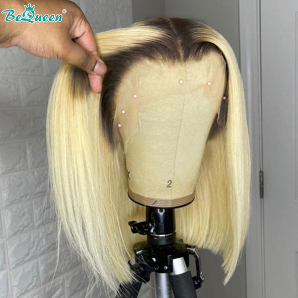 BEQUEEN 13x4 Lace Front Wig 1B613 Straight Bob Wig BeQueenWig