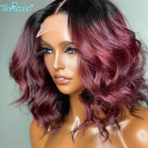 BEQUEEN 13x4 Lace Front Wig Body Wave 1B99J Bob Wig BeQueenWig